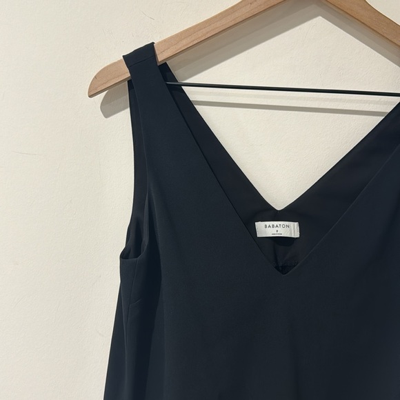 • Babaton Aritzia • Women’s V Neck Tank Mini Dress Black 2 - Picture 3 of 5